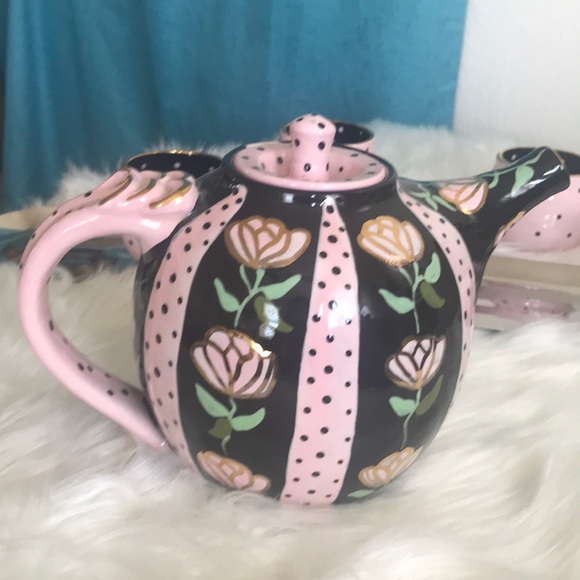 RARE Collectible Tea Set Helen Wiegand Hand Painted Decorative Handmade Ceramic - Picture 6 of 8